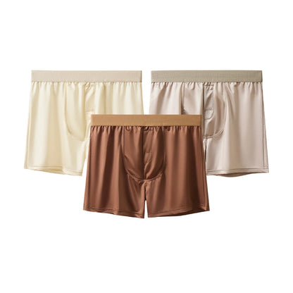 3PCS/Pack Luxury Satin-like Alo Underpants Breathable 10A Antibacterial Silk Mesh Crotch Boxers High Elastic Waistband Underwear
