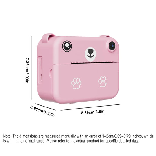 Kids Camera Instant Print Toy Portable Small Camera With 32G Memory Card ,3 Rolls Printing Paper, Gift For Boys And Girls