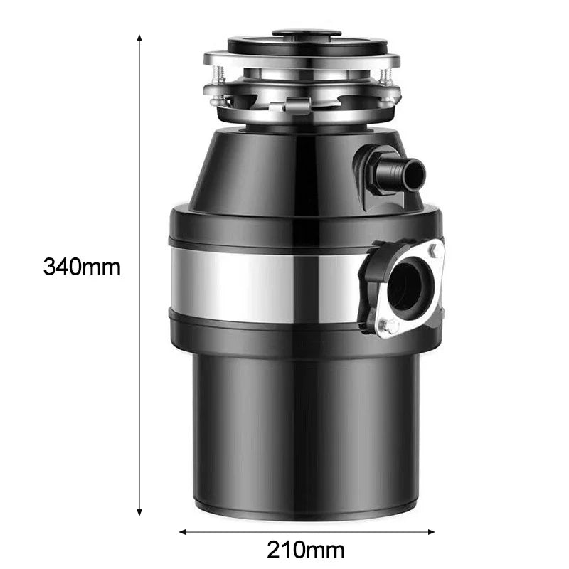 Home Kitchen Garbage Disposer High Speed Grinding With Dishwasher Stainless Steel Body For Bones Fruit Peels Coffee Grounds