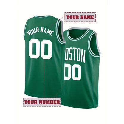 Custom Name & Number Men's Embroidered Basketball Jersey Round Neck Personalized Sleeveless Shirt Men DIY Tank Top