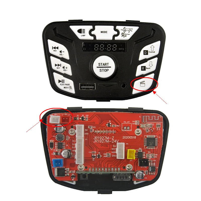 Multi-functional children ride-on electric vehicle controller 12V, JR1844N central controller for baby car