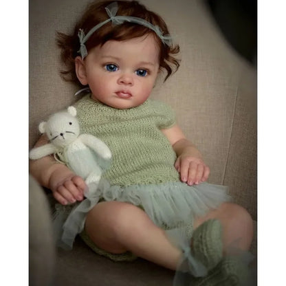 60 CM 3D Paint Skin Cloth Body Silicone Reborn Baby Doll For Girl Tutti Blood Vessels Bebe Lifelike Art Hand Made Reborn Toddler
