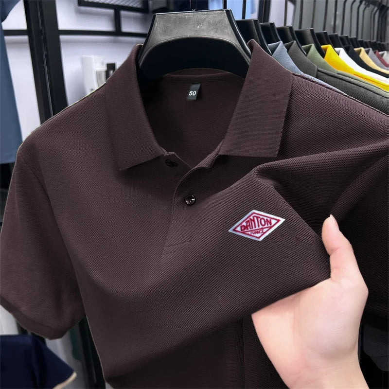 Men's 100% Cotton Polo Shirt -2026 Summer Fashion Casual Short Sleeve, Breathable Lapel Tee，27 Colors, Ideal for Golf and Sports