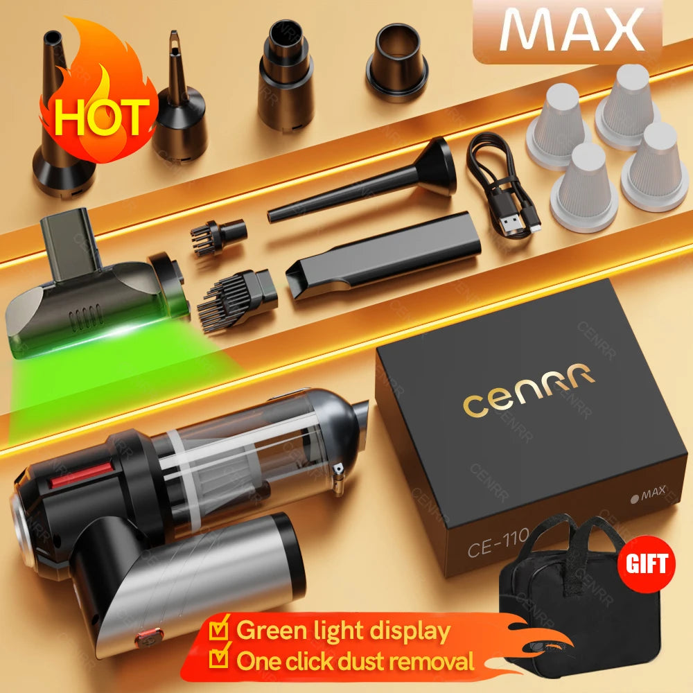 CENRR 998000PA Car Vacuum Cleaner Powerful Mini Cordless Portable Vacuum Cleaner for Home Appliance Handheld Blower Car Cleaner