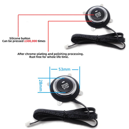 Kirbin Start button system Car alarm with autostart Universal central locking Automotive start stop Remote starter kit For Golf