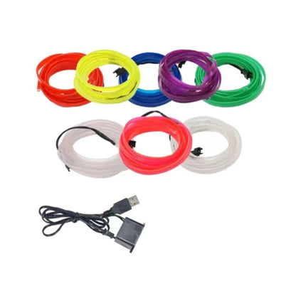 5V DIY LED Strip Car Interior Atmosphere Lighting Flexible Light Line Tube With USB Auto Decoration Ambient Lamp 1M/2M/3M/5M2026