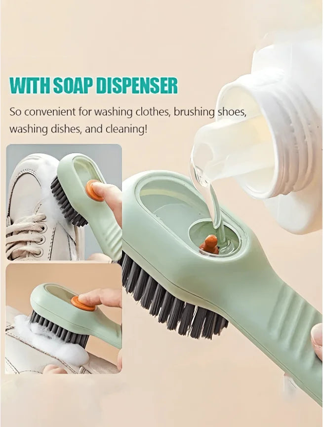 2-In-1 Multi-Function Cleaning Brush/Shoe Brush, 2-In-1 Multi-Function Cleaning Brush With Soap Dispenser, New Upgraded Drawer-S