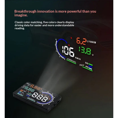Head-up Display obdUniversal High-Definition Car Speed Projector Portable Car Display ScreenA8