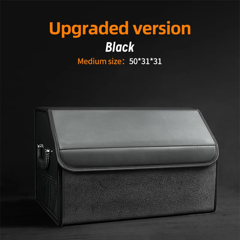 Car Suede Trunk Organizer Large Capacity Leather Foldable Storage Box Portable Multifunctional Tool Organizer Car Accessories
