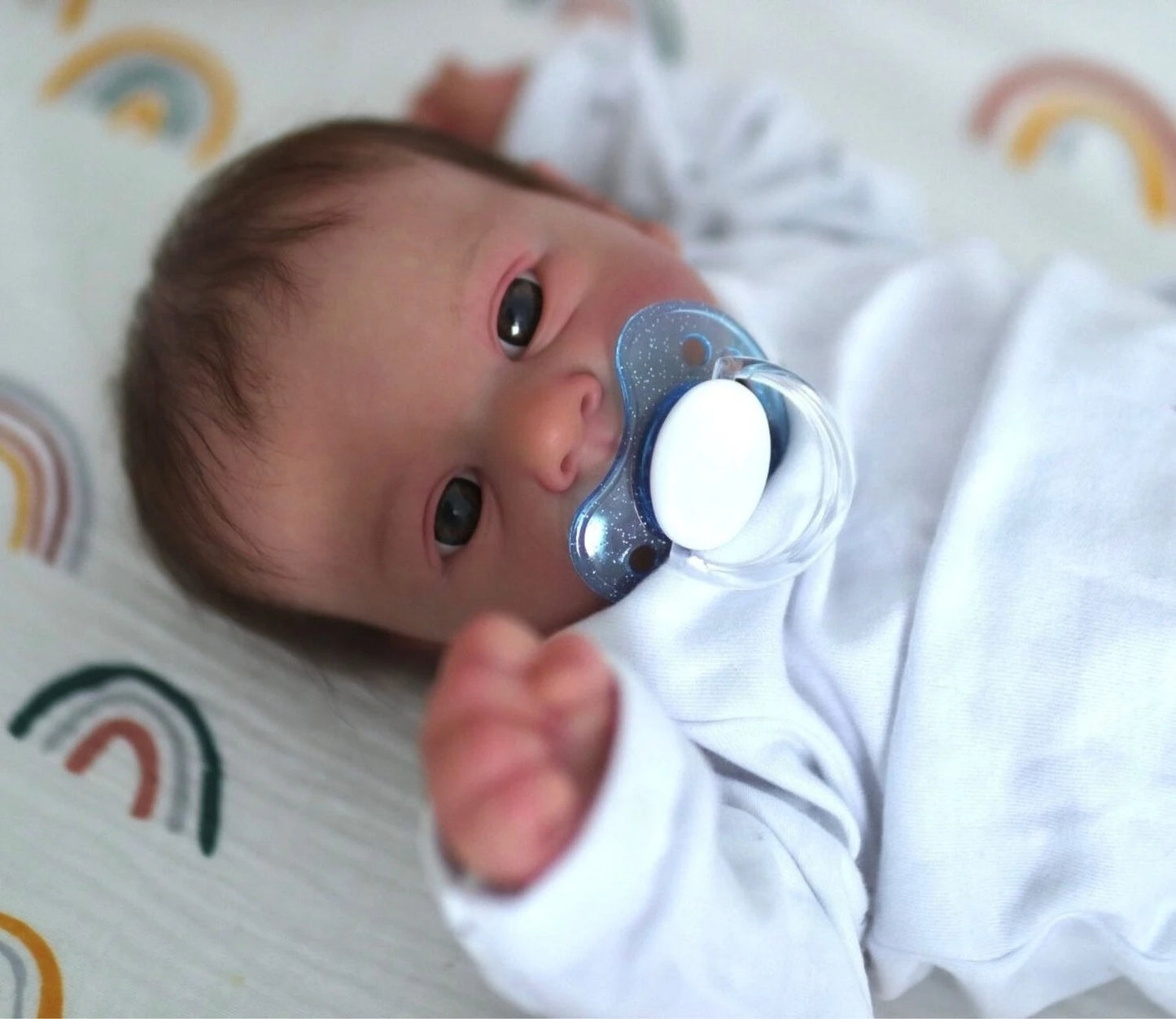 48CM  Reborn Felicia Realistic Baby 3D Skin Multiple Layers Painting with Hand Rooted Hair Touch Doll