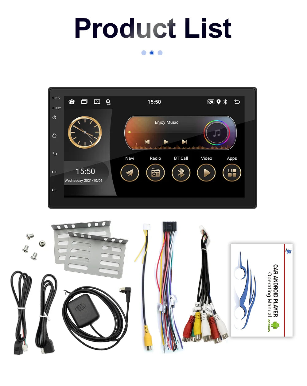 Universal 7"/9"/10“ 2DIN Android 13 4+64G Car Stereo Carplay Android Auto GPS Navigation Bluetooth FM RDS Radio WIFI Touchscreen