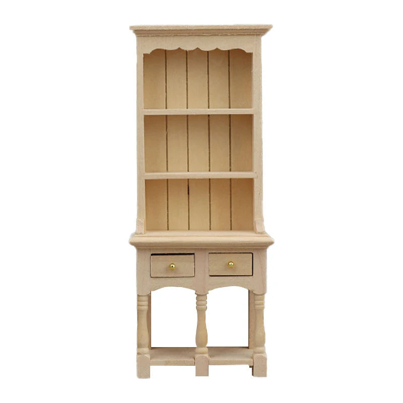 1Pc 1:12 Dollhouse Simulation Wooden Cabinet Display Cupboard Model Dollhouse Miniature Bookcase Furniture Decor Dolls House Toy