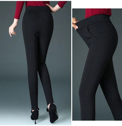 plus Size Fce Lined Straight Leg Pants for Women Autumn Winter Gold Velvet Loose Fit Casual Trousers High Waist Elastic Wa...