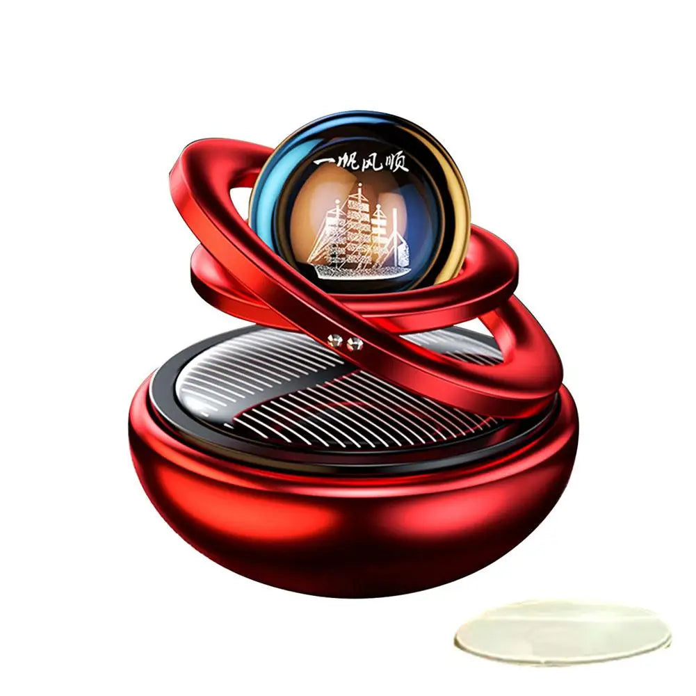Automotive solar power 360° rotating perfume diffuser Air Freshener Original Perfume ornaments car Interior Accessories