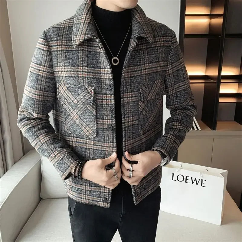 Male Coats Slim Fit High Quality Men's Wool & Blends Jackets Vintage Joker Harajuku Casual Luxury Designer Cheap Clothes Offer