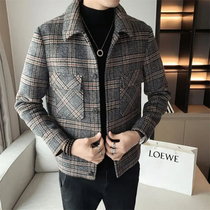 Male Coats Slim Fit High Quality Men's Wool & Blends Jackets Vintage Joker Harajuku Casual Luxury Designer Cheap Clothes Offer