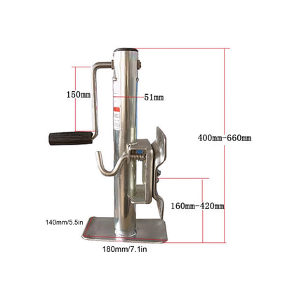 1200lbs Adjustable Trailer Jack with Wheel Side Rotation Handle Swivel Trailer Tongue Jack for ATV UTV Yacht Trailers RVs