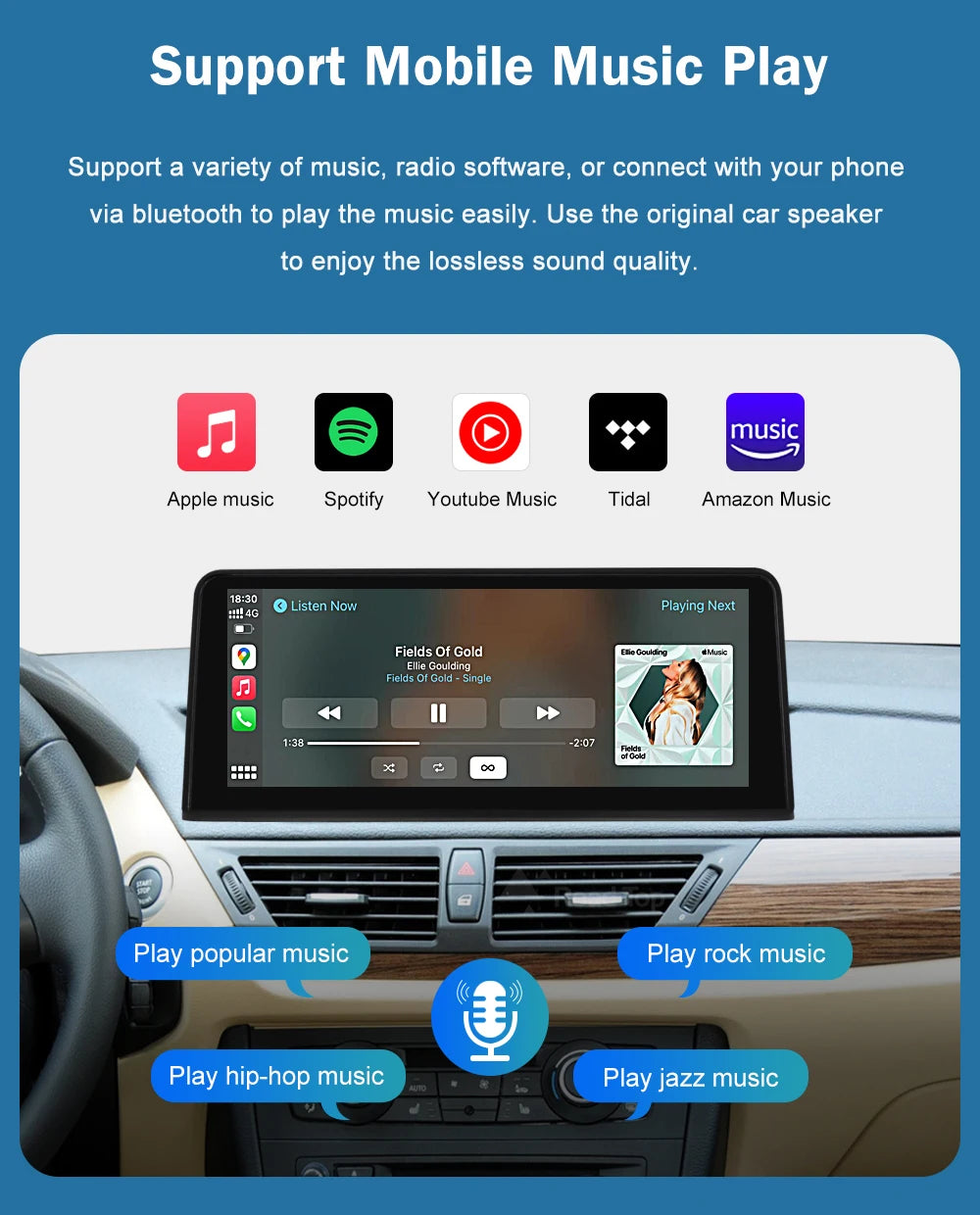 1920*720 Linux Touch Screen Wireless Carplay Android Auto Car Multimedia Player Display For BMW X1 E84 2009-2015 CIC