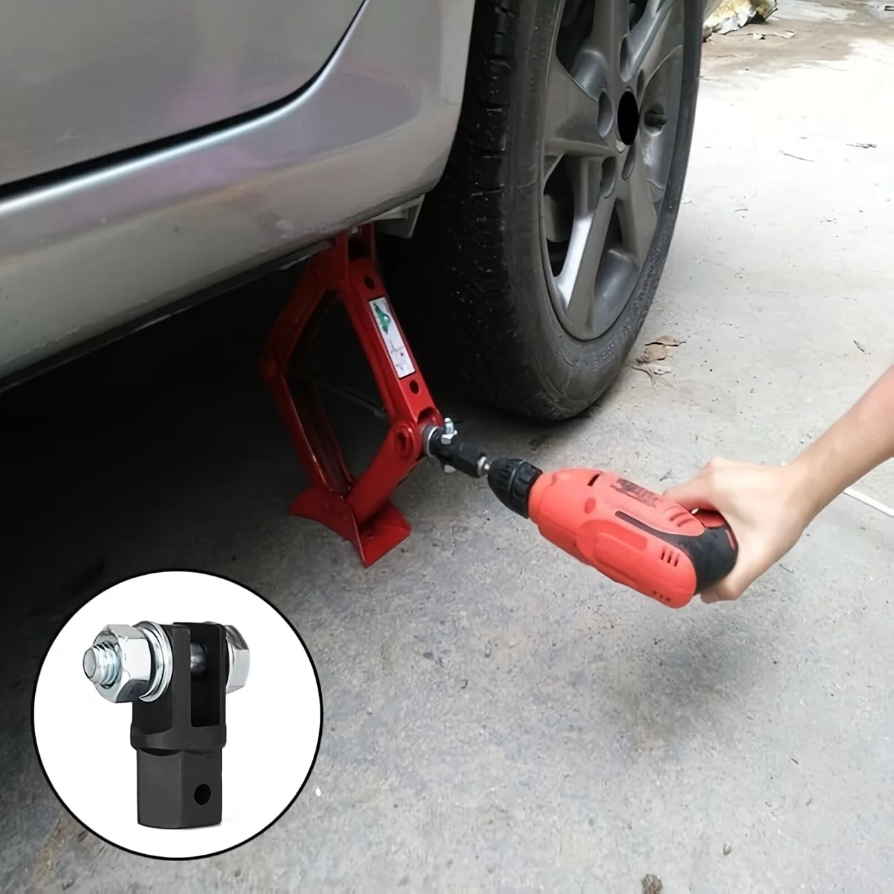 Scissor Jack Adaptor For Use With 1/2 Inch Drive Or Impact Wrench Tools Labor-Saving Electric Adapter Tools Drive Wrench Adapter