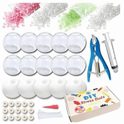 Easy DIY TPR DIY Ball Shell Kit Transparent Round Squishy Ball Making Kit Refillable Soft Stress Ball Kit Kids Craft Projects