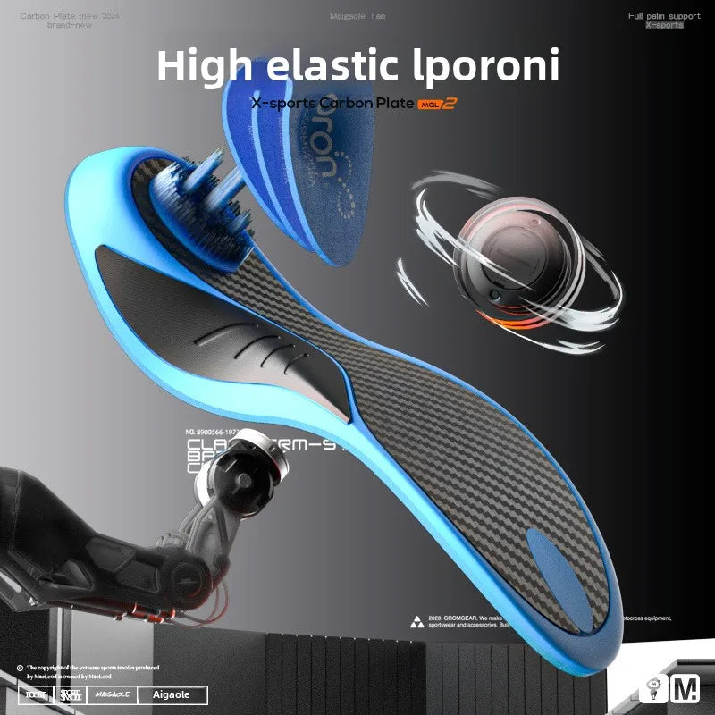 Arch Support Insole Orthotic Arch Lift Heightening Sports Shoes Men Women Breathable Shock Absorption Anti-Odor Carbon Fiber...