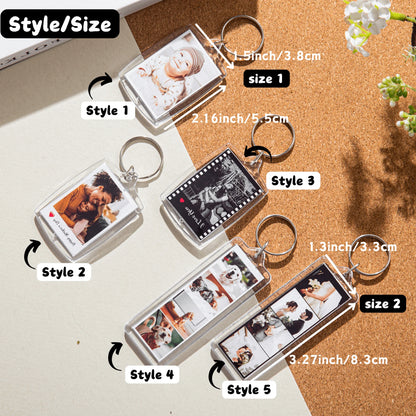 Custom 1pc/3pc/5pc Photo and Text Keychain, Photo Strip Keychain, Valentines Day Couple Gift, Custom Gift, Mother's Day Gift