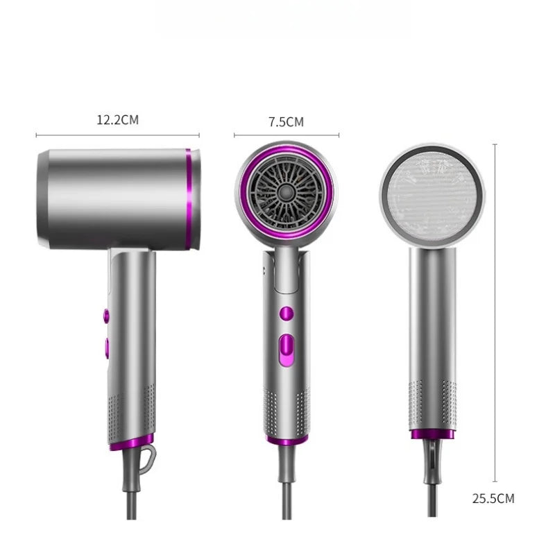New Foldable Hair Dryer 2400w High-Power Silent Hair Dryer With Cold And Hot Air Distribution And Multi Nozzle Blower