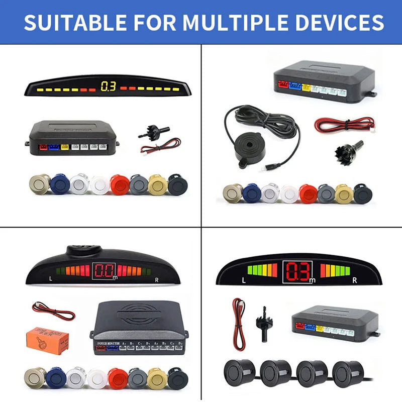4pcs 18.5mm Car Parking Sensor Park tronic Reverse Probe Black Red Grey Silver White for Vehicles Sensor Fitting