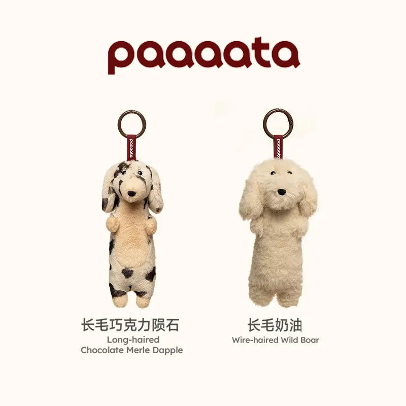 Paaaata Original Dachshund Plush Keychain Wire Haired Long Haired Stuffed Dog Bag Charm Keyring Gift For Pet Lovers And Friends