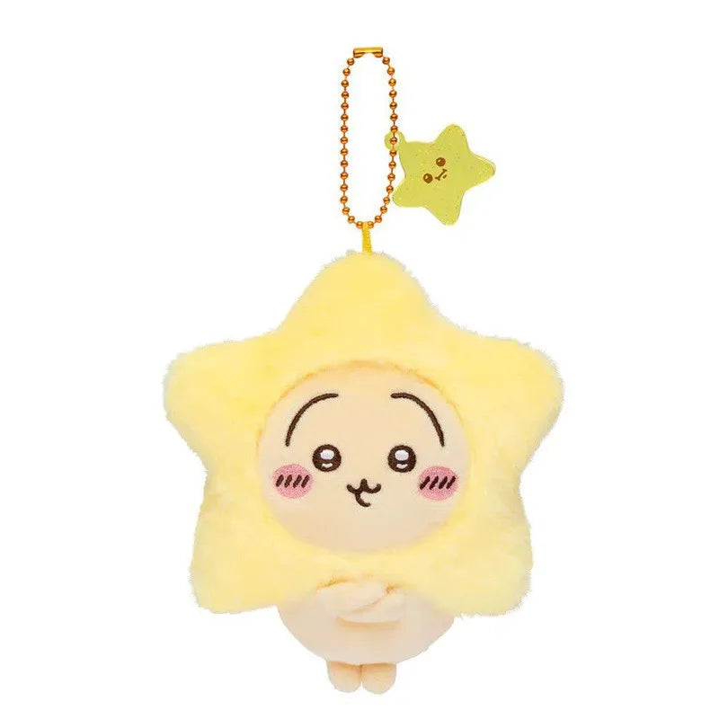 Jhiikawas Wish Star Series Plush Keychain Cute Usagi Hachiware Jiikawa & Friends Anime Pendant, Kawaii Bag Charm for Fans