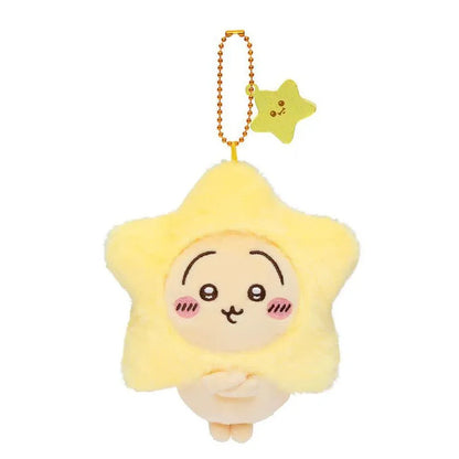 Jhiikawas Wish Star Series Plush Keychain Cute Usagi Hachiware Jiikawa & Friends Anime Pendant, Kawaii Bag Charm for Fans