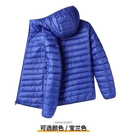 Ultra-Light down Cotton Jacket Men's Spring Fashion Slim Fit Long Sleeve Warm Casual Style Pure Color Youth Popular Clothing