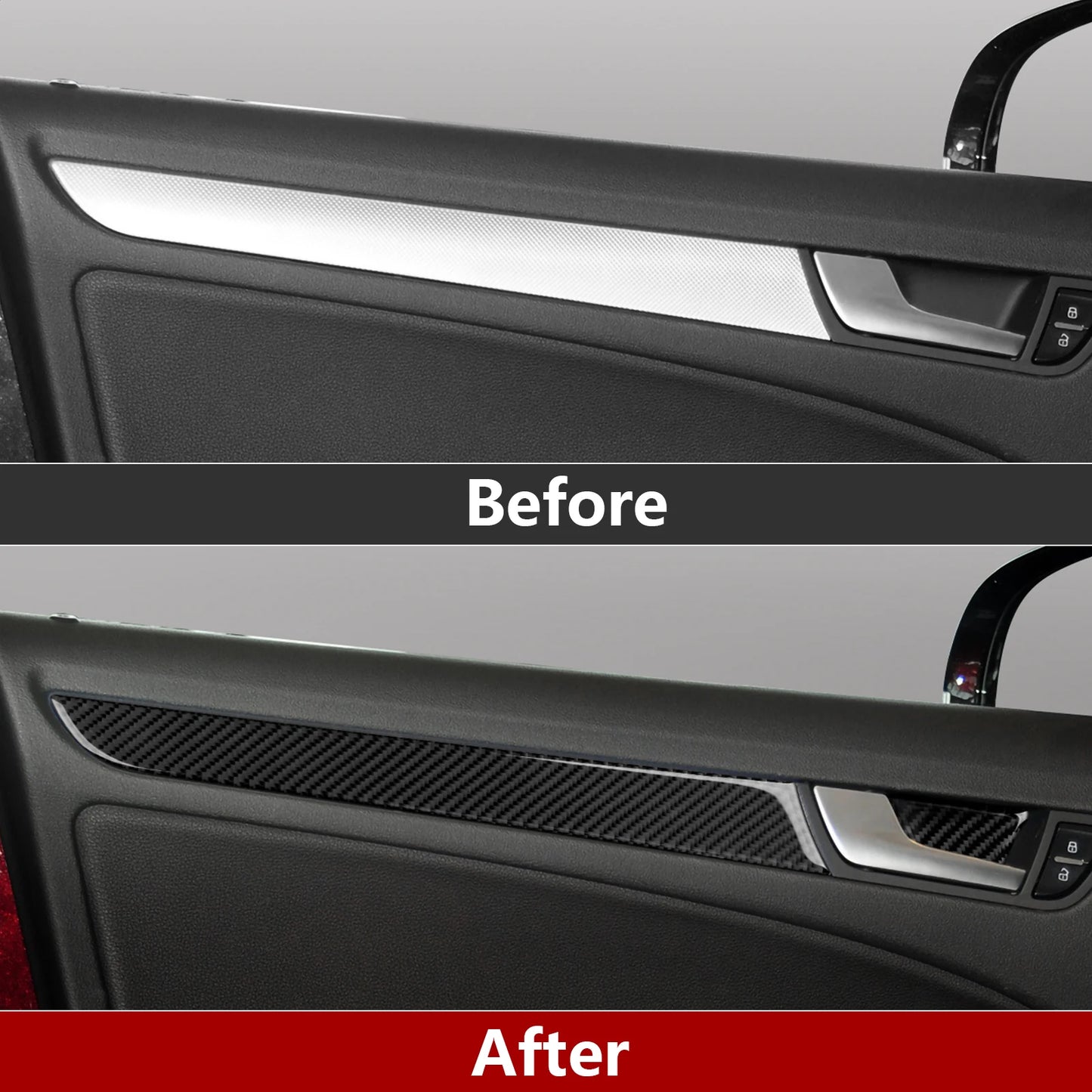 Car Center Console Gear Shift Panel Set, For Audi A4 S4 RS4 A5 S5 RS5 (2007-2016) Carbon Fiber Interior Sticker Trim Accessories