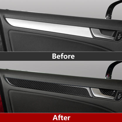 Car Center Console Gear Shift Panel Set, For Audi A4 S4 RS4 A5 S5 RS5 (2007-2016) Carbon Fiber Interior Sticker Trim Accessories
