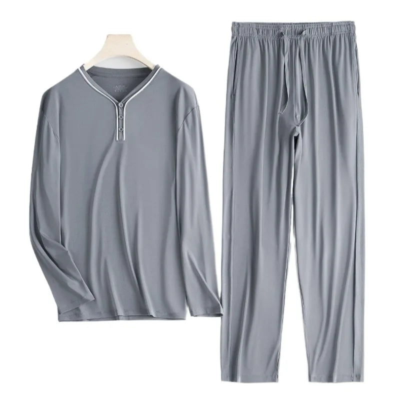 Men's Austrian Lenzing Modal Pajama Sets Luxury Sleepwear Street Ready Comfortable Loungewear