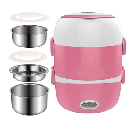 Portable electric lunch box 1 bottle pc car stainless steel plastic 2-in-1 household insulation heating lunch box can be plugged
