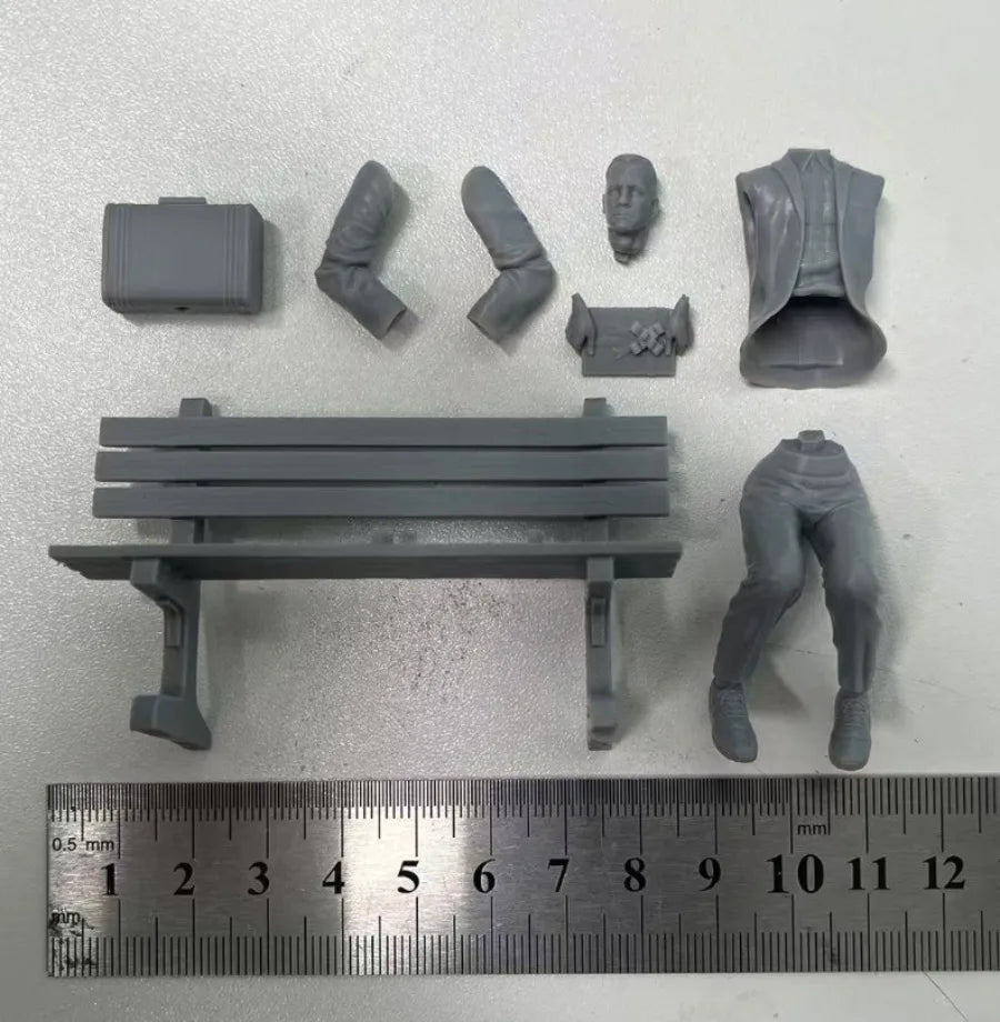 Forrest Gump1/24 Scale 75mm Resin Figure Assembled Model Kit Classic Scene Hobby Miniature Sculpture Unassembled Unpainted Toys