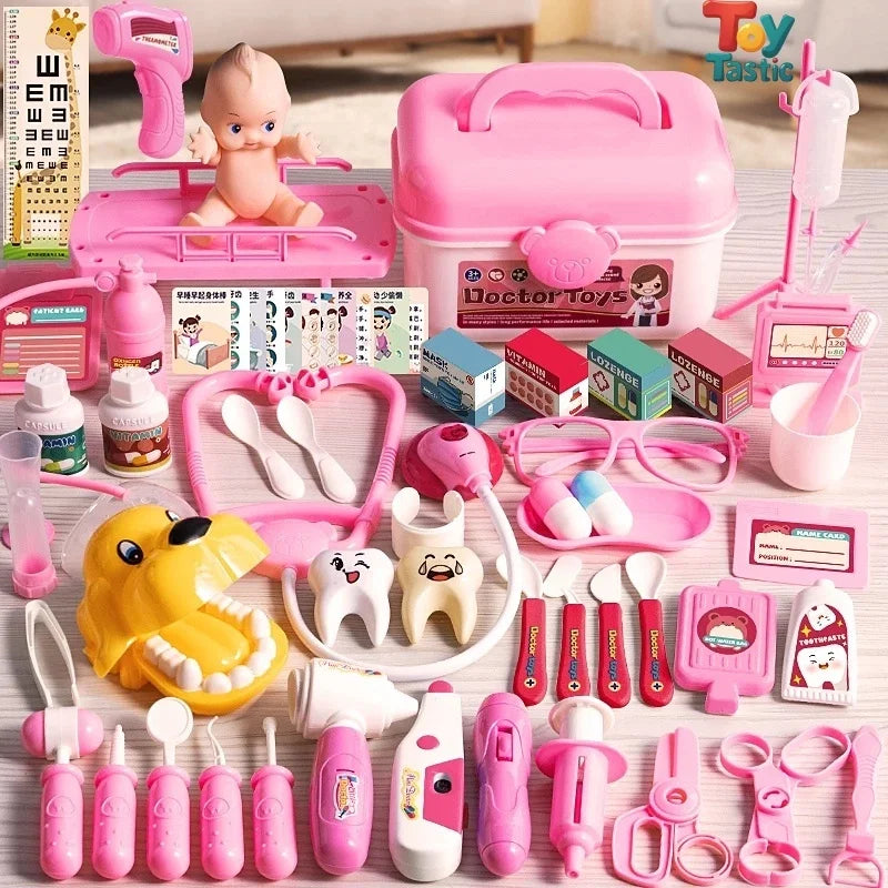 Doctor Toys for Kids Doctor Pretend Play Set Children Medical Dentist Tools Stethoscope Educational Toy Gift for Boy Girl