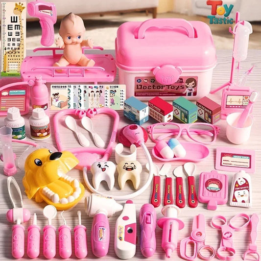 Doctor Toys for Kids Doctor Pretend Play Set Children Medical Dentist Tools Stethoscope Educational Toy Gift for Boy Girl
