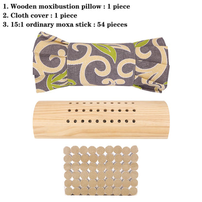 Wooden Moxibustion Pillow Cervical Pillows Neck Waist Warm Massage Moxa Stick Burner Body Relax Joint Pain Relief Health Care