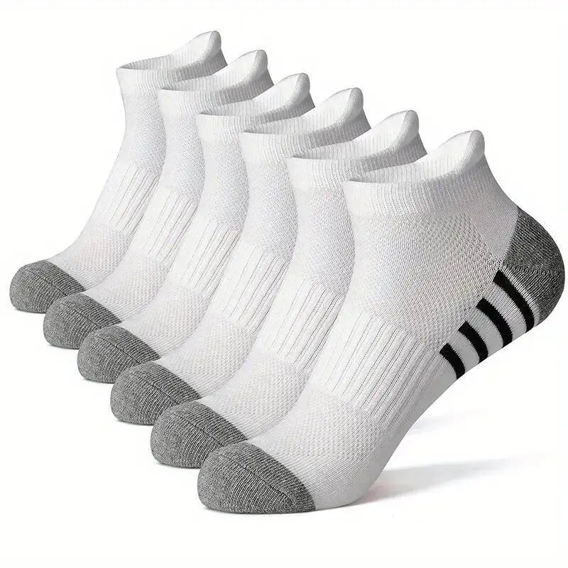 12Pairs Men's plus Size Sports Socks EU39-46 Breathable Comfortable Black White Leisure Outdoor Short Socks for Men