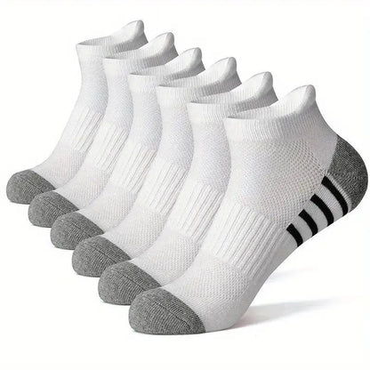 12Pairs Men's plus Size Sports Socks EU39-46 Breathable Comfortable Black White Leisure Outdoor Short Socks for Men