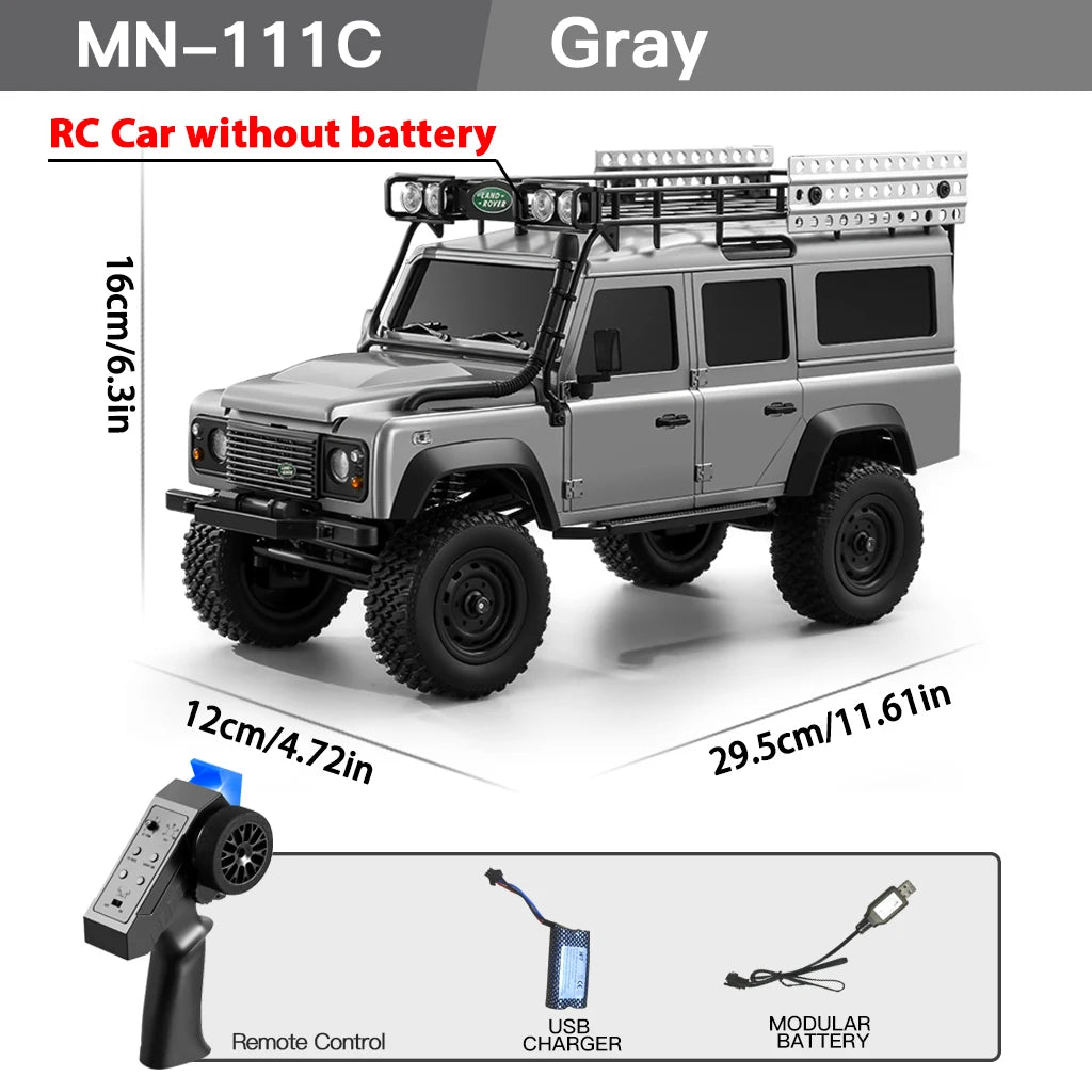 MN111C 1:18 RC Car 4WD Land Rover Defender 2.4G Full Scale Remote Control Car Truck Climbing Off-Road Vehicle Toys for Kid Gift