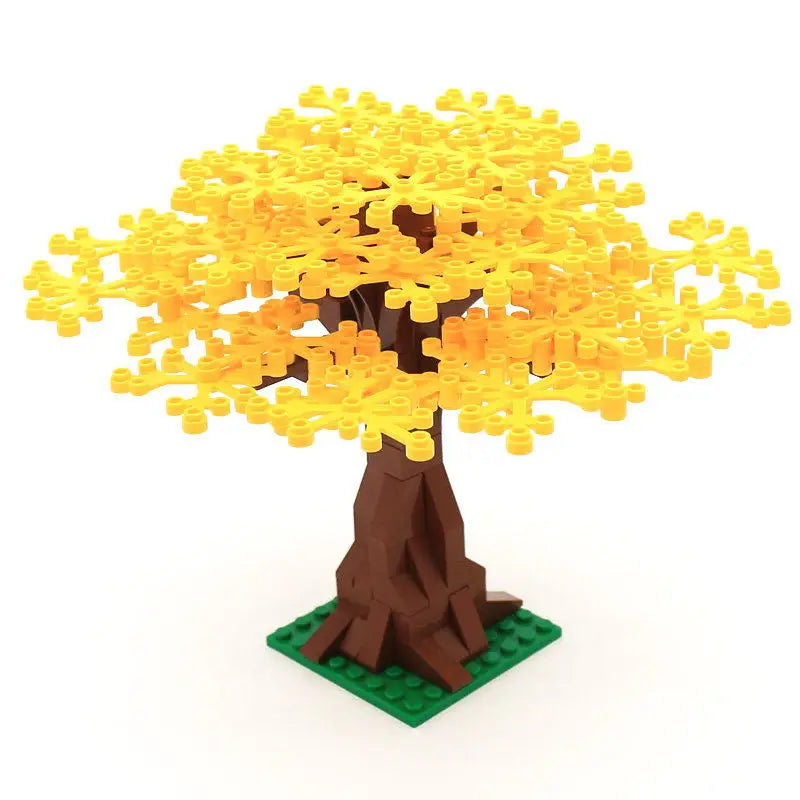 MOC Plant & Tree Parts: Green Grass, Pine Trees, Leaf Flowers & City Building Bricks Accessories - Assemble Blocks Kit