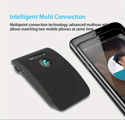 Wireless Bluetooth Hands-Free Car Kit with Sun Visor Speakerphone for Multi-Point Calls