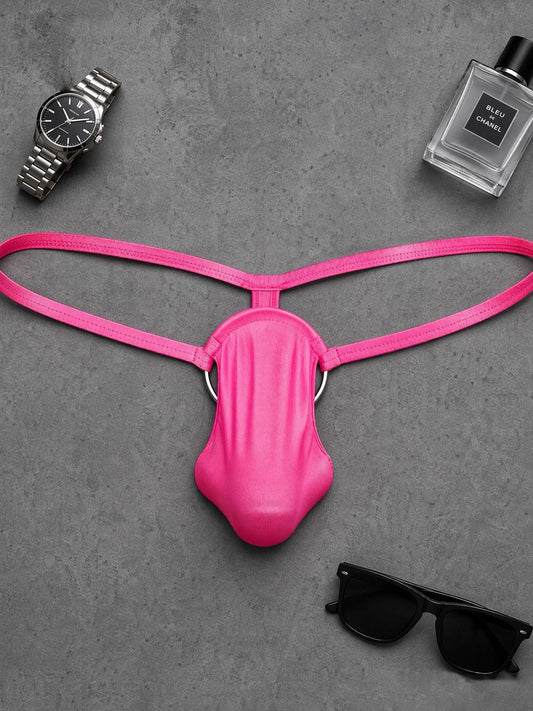 Men's Thongs Underwear Cock Ring Sissy Panties Temperament Sexy Bikini Seamless Penis Ring Perspective Lingeries