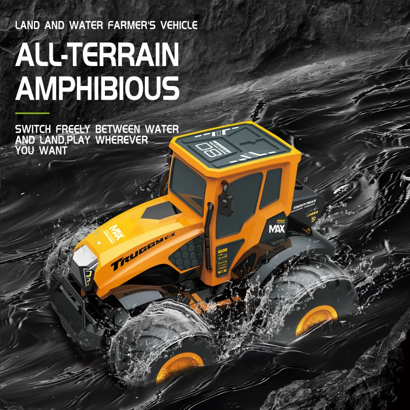1:14 Scale Amphibious RC Car Full Proportional 4WD Off-road Climbing Farmer Truck Toy Kids Holiday Gift