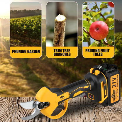 LYUWO Rechargeable Wireless Pruning Scissors, Fruit Tree Potted Pruning Electric Tool, 20V Brushless, 30mm