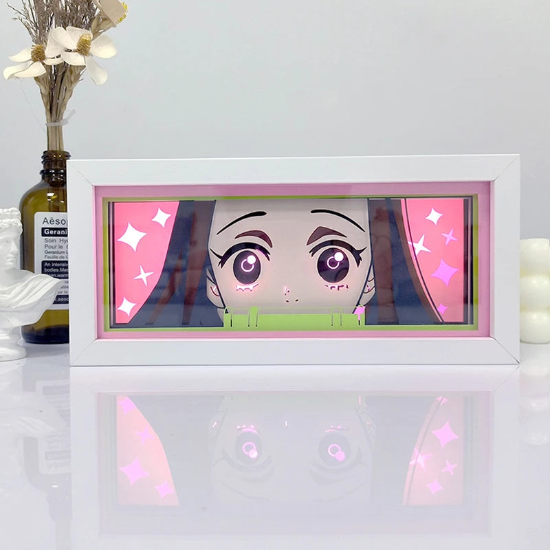Anime Series Paper-Cut Light Room Bedroom Night Light Remote Control Colorful Light Box Atmosphere Light