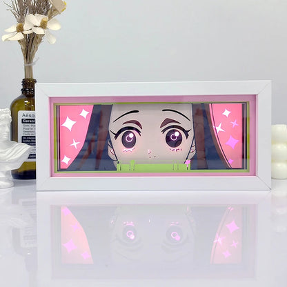 Anime Series Paper-Cut Light Room Bedroom Night Light Remote Control Colorful Light Box Atmosphere Light